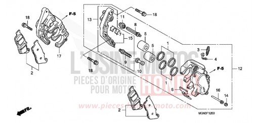 ETRIER DE FREIN AVANT (CBF600S/N) CBF600SA de 2010